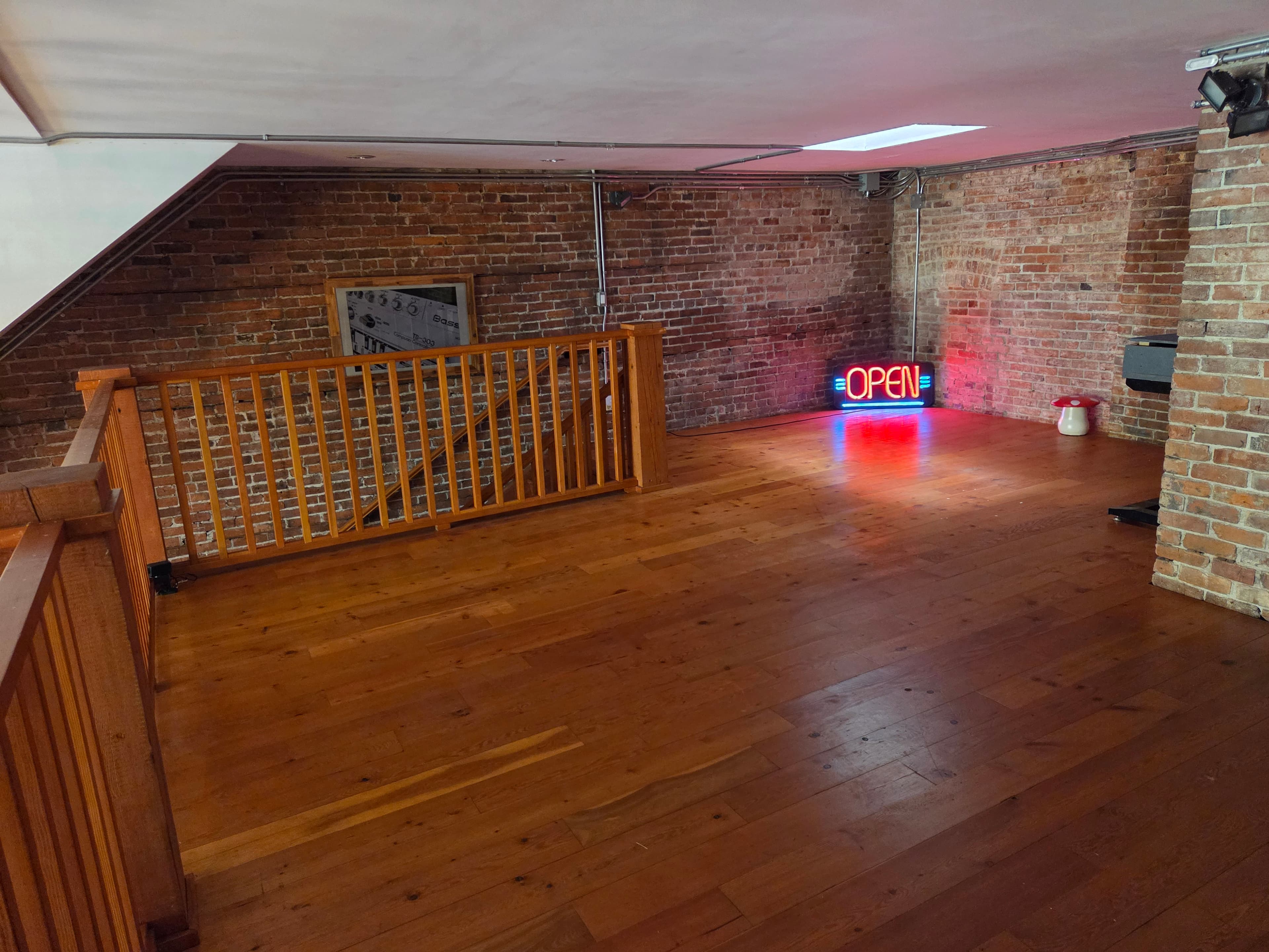 Second floor mezzanine overlooking the space